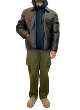Carica l'immagine nel visualizzatore di Gallery, Giacca biker in vera pelle vintage taglia M