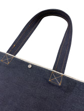 Carica l'immagine nel visualizzatore di Gallery, Borsa tote bag handcrafted in denim raw 13 once by Pelorosso