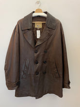 Carica l'immagine nel visualizzatore di Gallery, Giacca peacot in pelle vintage taglia L