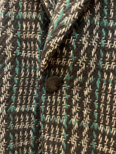 Carica l'immagine nel visualizzatore di Gallery, Blazer in lana e cashmere vintage con dettagli in pelle scamosciata taglia 50