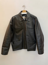 Carica l'immagine nel visualizzatore di Gallery, Giacca biker in vera pelle vintage taglia M