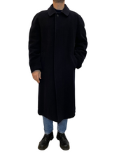 Carica l'immagine nel visualizzatore di Gallery, Cappotto blu lana e cashmere manica raglan vintage taglia 52