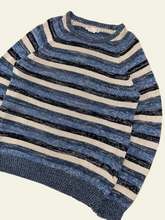 Carica l'immagine nel visualizzatore di Gallery, Maglione a Righe Blu e Azzurro Solid - 100% Cotone - Taglia L - Uomo