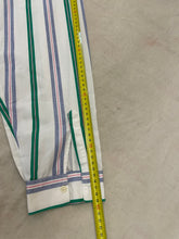 Carica l'immagine nel visualizzatore di Gallery, Camicia Vintage Anni '90 a Righe "THIS the max." – Colletto Polo | Made in Italy | Taglia XL
