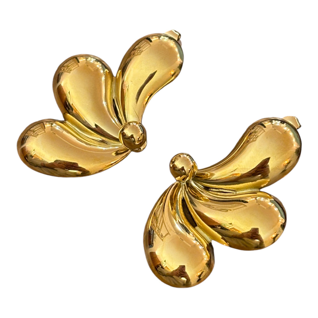 Orecchini fiore acciaio gold