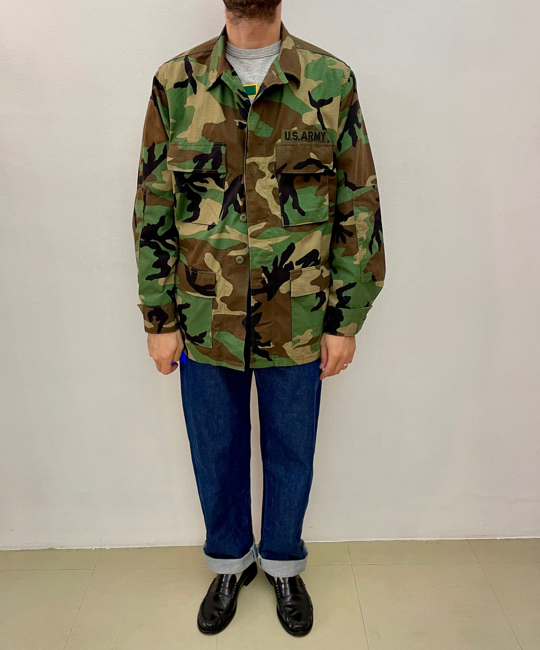 Giacca us army woodland camouflage vintage taglia M
