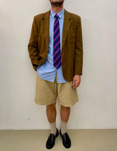 Carica l&#39;immagine nel visualizzatore di Gallery, Blazer due bottoni misto lino marrone vintage taglia M
