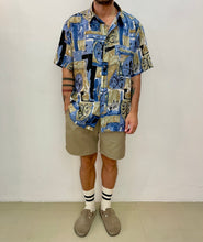 Carica l&#39;immagine nel visualizzatore di Gallery, Camicia fantasia in seta pura vintage taglia XL
