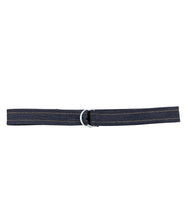 Carica l&#39;immagine nel visualizzatore di Gallery, Cintura handcrafted in denim raw 13 once con ganci in metallo satinato
