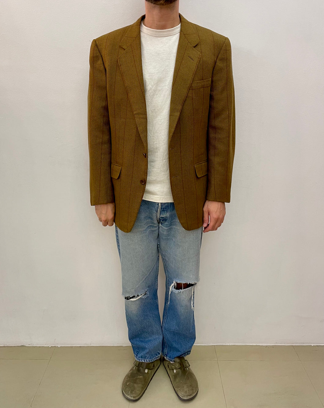Blazer senape in cashmere vintage taglia L