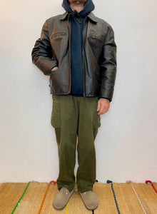 Giacca biker in vera pelle vintage taglia M