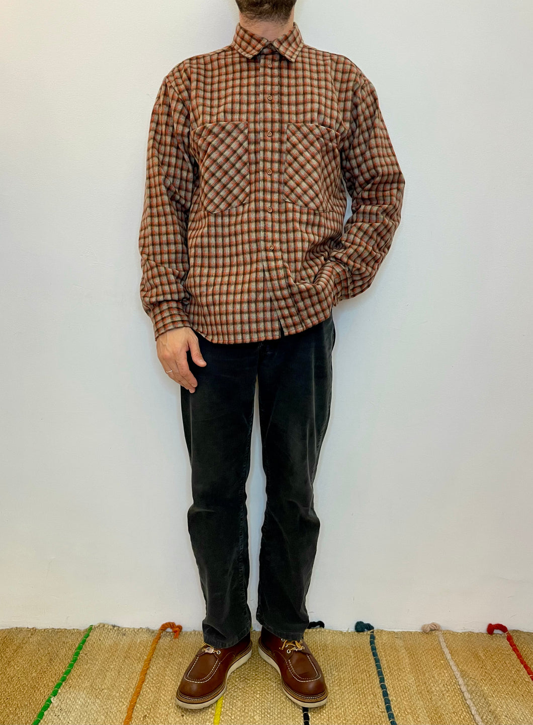 Camicia a quadri misto lana vintage taglia L