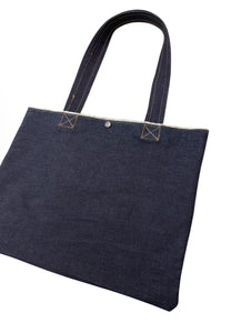 Borsa tote bag handcrafted in denim raw 13 once by Pelorosso