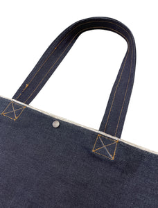 Borsa tote bag handcrafted in denim raw 13 once by Pelorosso