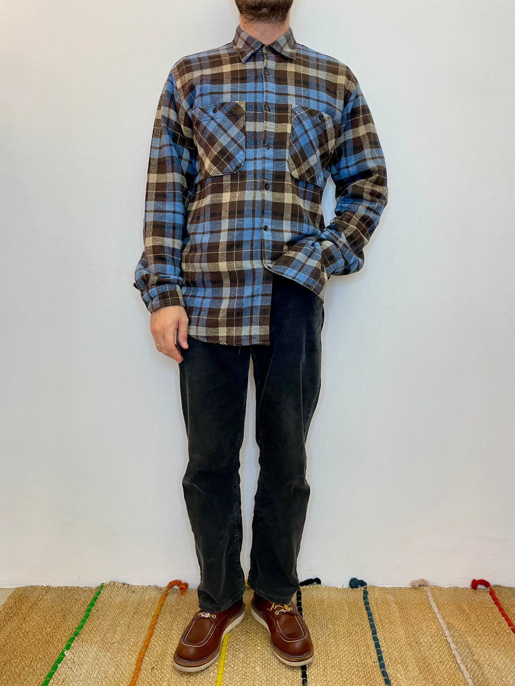 Camicia a quadri in flanella vintage taglia L