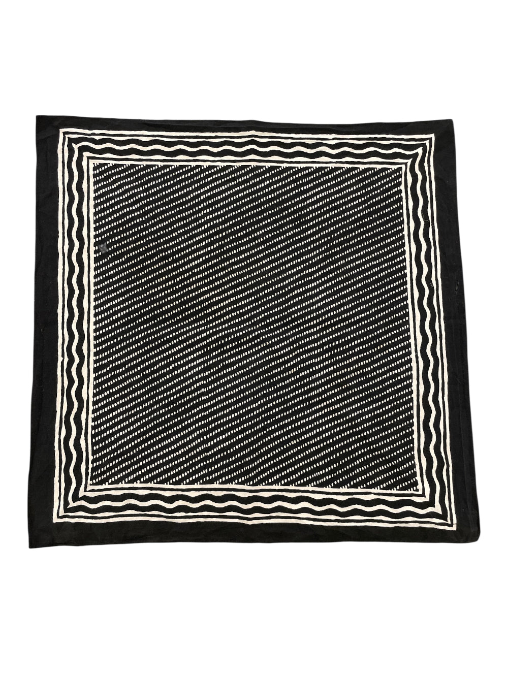 Bandana bianca e nera in cotone vintage