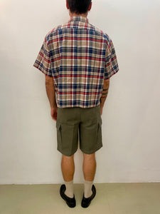 Camicia a quadri crop taglio vivo vintage taglia unica