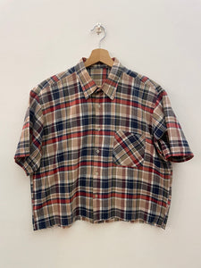 Camicia a quadri crop taglio vivo vintage taglia unica