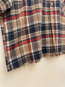 Camicia a quadri crop taglio vivo vintage taglia unica
