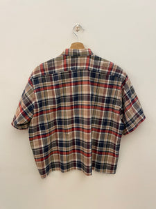 Camicia a quadri crop taglio vivo vintage taglia unica