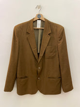 Carica l&#39;immagine nel visualizzatore di Gallery, Blazer due bottoni misto lino marrone vintage taglia M
