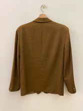 Carica l&#39;immagine nel visualizzatore di Gallery, Blazer due bottoni misto lino marrone vintage taglia M
