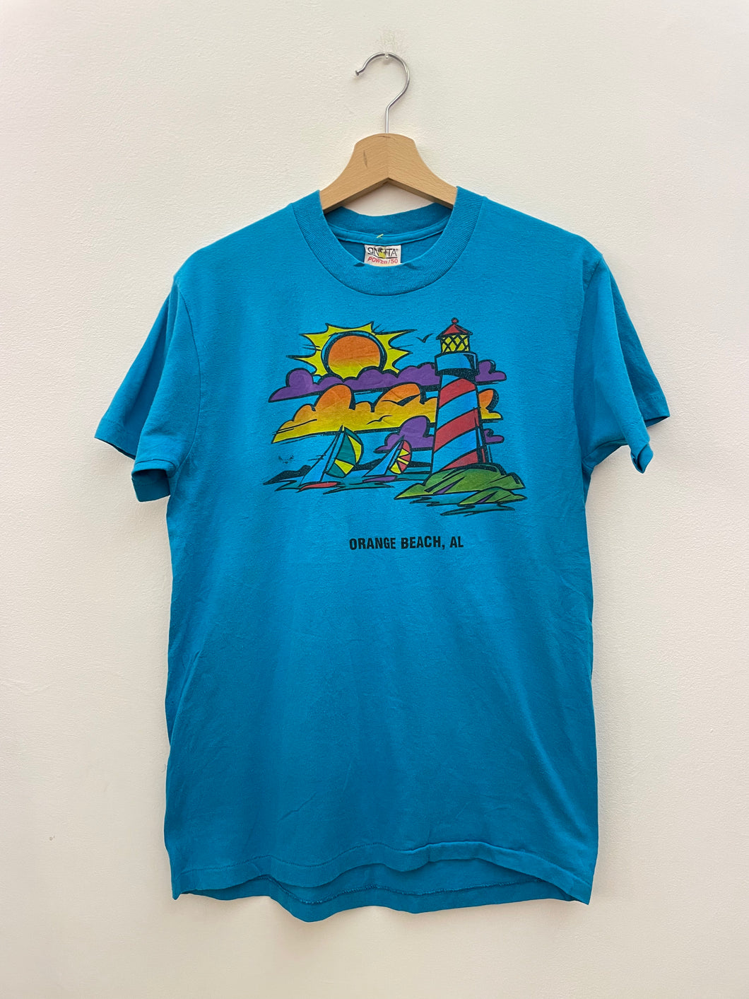 T-shirt vintage orange beach taglia M