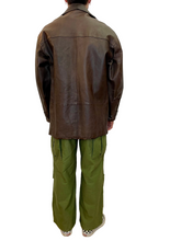 Carica l&#39;immagine nel visualizzatore di Gallery, Giacca peacot in pelle vintage taglia L
