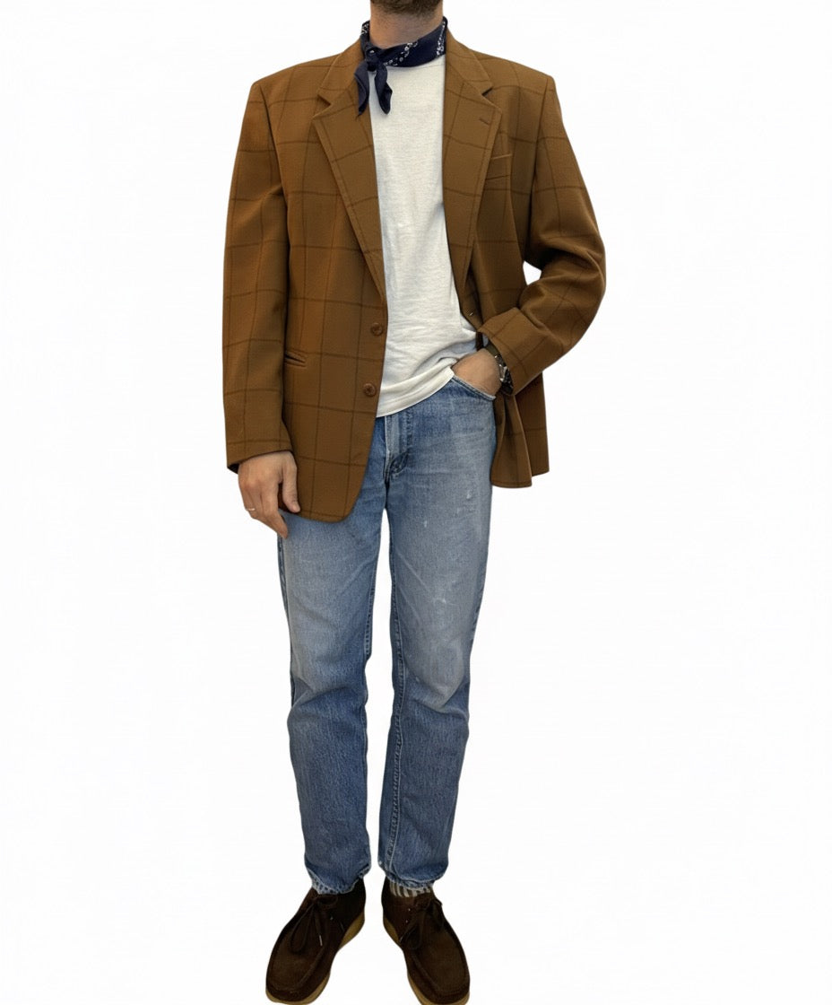 Blazer a quadri lana e cashmere vintage Pal Zileri taglia 48