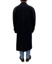 Carica l&#39;immagine nel visualizzatore di Gallery, Cappotto blu lana e cashmere manica raglan vintage taglia 52
