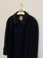 Carica l&#39;immagine nel visualizzatore di Gallery, Cappotto blu lana e cashmere manica raglan vintage taglia 52
