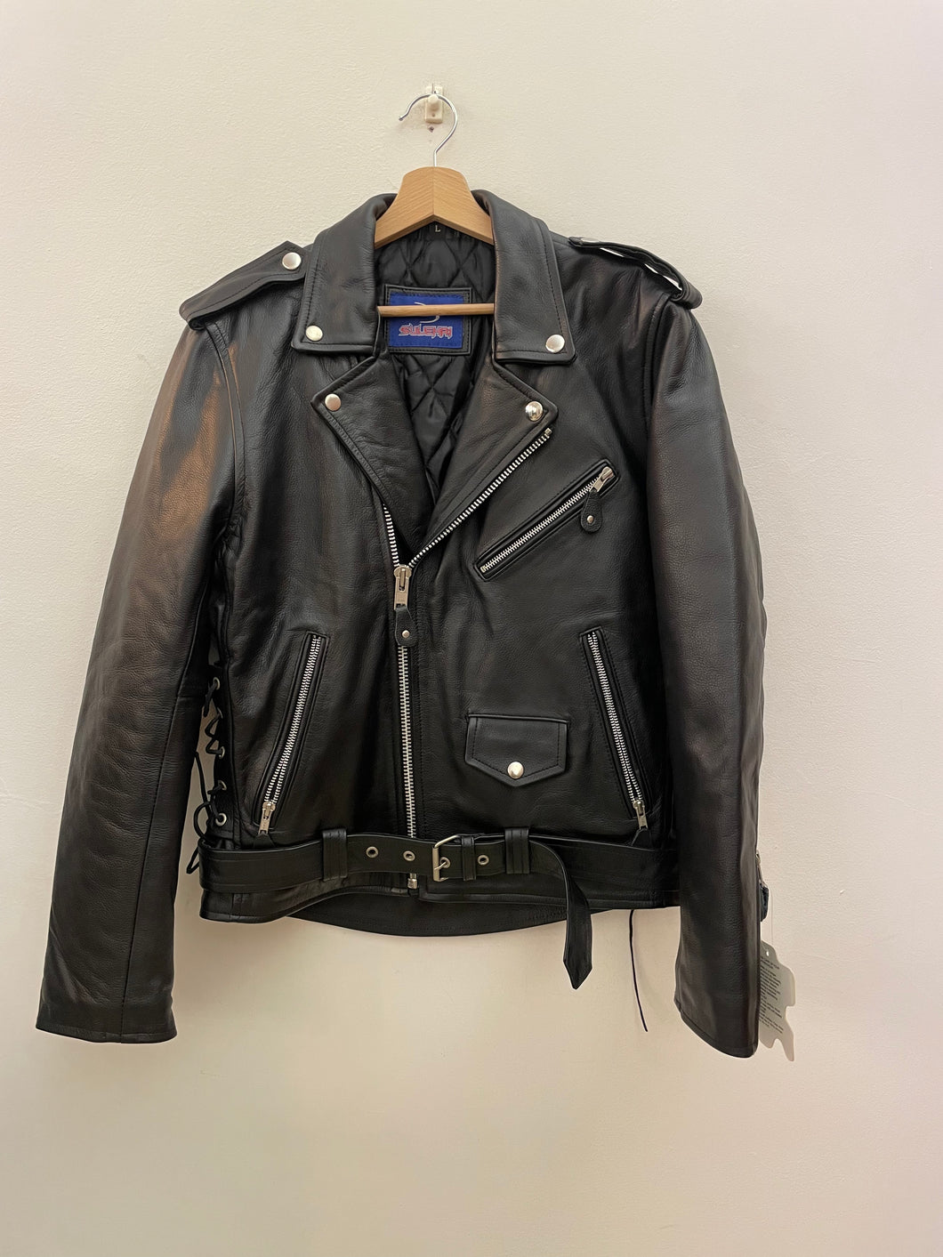 Chiodo in pelle vintage deadstock taglia L