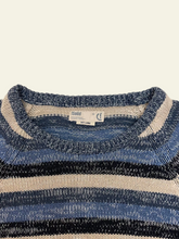 Carica l'immagine nel visualizzatore di Gallery, Maglione a Righe Blu e Azzurro Solid - 100% Cotone - Taglia L - Uomo
