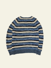 Carica l'immagine nel visualizzatore di Gallery, Maglione a Righe Blu e Azzurro Solid - 100% Cotone - Taglia L - Uomo
