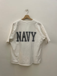 T shirt us navy vintage Made in usa taglia L crop