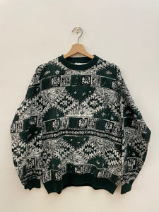 Felpa motivi geometrici aztec vintage taglia M