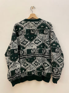 Felpa motivi geometrici aztec vintage taglia M