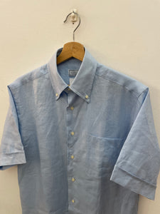 Camicia shirt manica corta in lino vintage taglia M