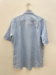 Camicia shirt manica corta in lino vintage taglia M