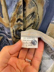 Camicia fantasia in seta pura vintage taglia XL