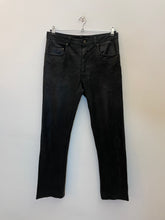Carica l&#39;immagine nel visualizzatore di Gallery, Pantalone in vera pelle nera vintage taglia W 33

